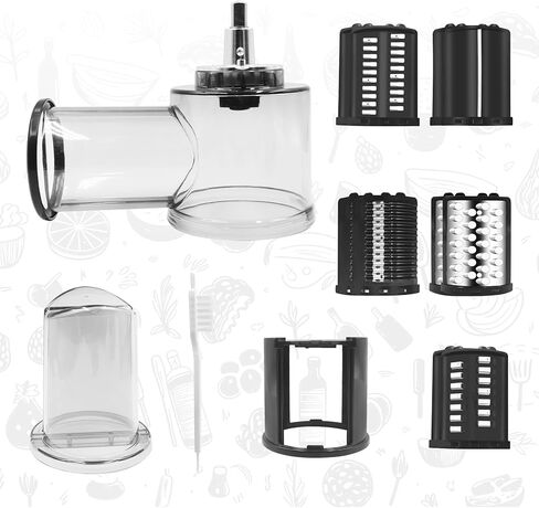 مبشرة الجبن لملحقات مساعدات المطبخ ومرفقات تقطيع اللحم لخلاطات أدوات المطبخ وملحقات التقطيع مع 5 شفرات in Kuwait