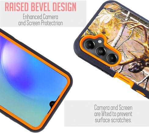 Compatible for Samsung Galaxy A05s 2023 Phone Case, Shockproof Heavy Duty Armor Case Cover with Belt Clip Holster, Built in Screen Protector (Deer) in Kuwait