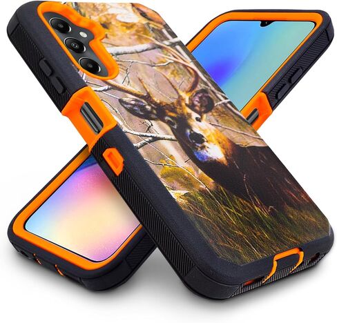 Compatible for Samsung Galaxy A05s 2023 Phone Case, Shockproof Heavy Duty Armor Case Cover with Belt Clip Holster, Built in Screen Protector (Deer) in Kuwait