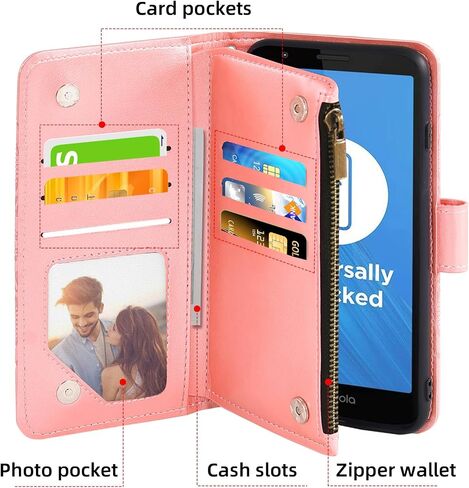 حافظة هاتف Asuwish لهاتف Moto E6 غطاء خلوي مع واقي شاشة وحبل معصم وحزام معصم زهرة ماندالا وسحاب وحامل بطاقات Motorola MotoE6 E الجيل السادس Gen Moto6E 6 6E XT2005-5 بنات أرجواني in Saudi Arabia