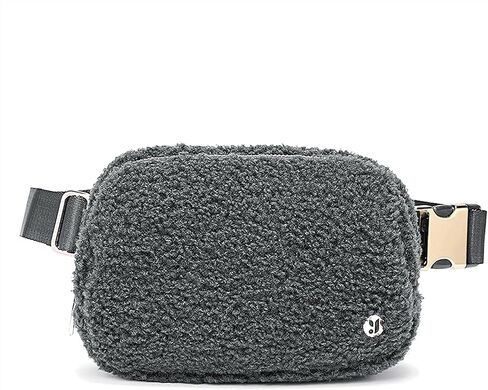 FODOKO Sherpa Belt Bag, Fleece Crossbody Bag Fanny Pack for Women Fashionable Everywhere Waist Bum Bag Pack with Hardware Buckle (Ivory) in Kuwait