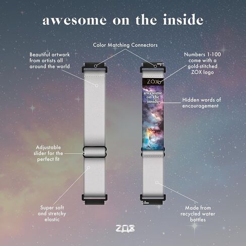 ZOX Inspirational & Motivational Android Watch Band – Uplifting, Stretch Watch Bands with Positive Affirmations made from Recycled Plastic – Gifts for Men, Women & Kids in Kuwait