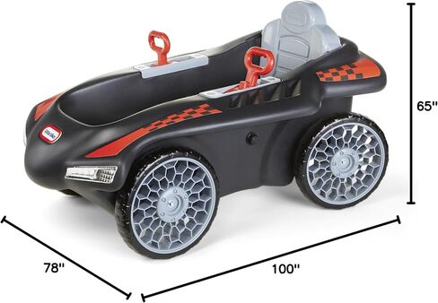 Little Tikes Jett Car Racer Black, Ride On Car with Adjustable Seat Back, Dual Handle Rear Wheel Steering, Racing Control, Kid Powered Fun, Great Gift for Kids, Toys for Girls Boys Ages 3-10 Years in Saudi Arabia