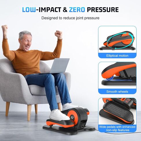 ANCHEER Under Desk Elliptical, Electric Leg Exerciser While Sitting for Seniors, Fully Assembled Motorized Ellipse Leg Exerciser Seated Elliptical Machine with 12 Adjustable Speeds in Kuwait