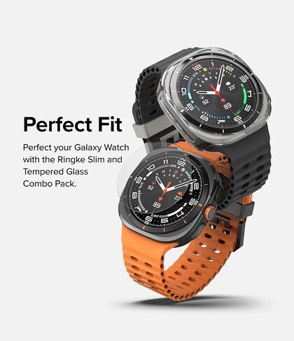 Ringke Slim & Glass [Anti-Yellowing Case + Screen Protector] Compatible with Samsung Galaxy Watch Ultra Case and Screen Protector, Lightweight Solid Cover & Tempered Glass - Clear in Kuwait
