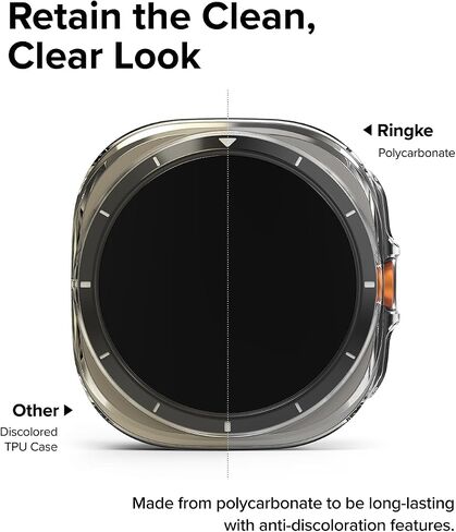 Ringke Slim & Glass [Anti-Yellowing Case + Screen Protector] Compatible with Samsung Galaxy Watch Ultra Case and Screen Protector, Lightweight Solid Cover & Tempered Glass - Clear in Kuwait