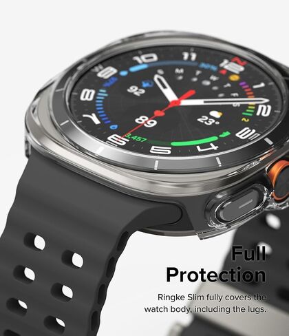 Ringke Slim & Glass [Anti-Yellowing Case + Screen Protector] Compatible with Samsung Galaxy Watch Ultra Case and Screen Protector, Lightweight Solid Cover & Tempered Glass - Clear in Kuwait