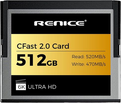 RENICE 640GB Professional CFast 2.0 Memory Card- up to 520MB/s Read Speed-6K HD Video Recording- for Photographers in Saudi Arabia