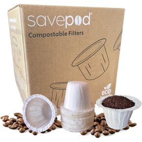 Paper Coffee Filters for Savepod Pod Maker, Reusable Pods Alternative, Disposable Coffee Filter, Single Serve Coffee Machine, Keurig Coffee Machines/K Cup Brewer Compatible, 200 Count