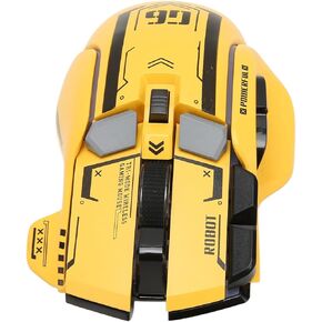 Heayzoki Bluetooth Gaming Mouse, Tri Mode 2.4G Wired Bluetooth Mouse, 5 Adjustable DPI Game Mouse, RGB Light Game Mouse, Ergonomic Mouse with 10 Programmable Buttons (Yellow)