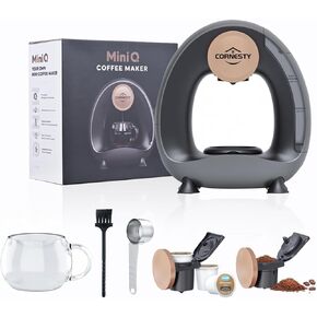 Automatic Coffee Maker for Home 240ml Drip Coffee Brewer 1400W Mini Americano Coffee Machine, 185℉ Constant Temperature, Silent, Compatible with K-Cup Pods and Ground Coffee(Grey)