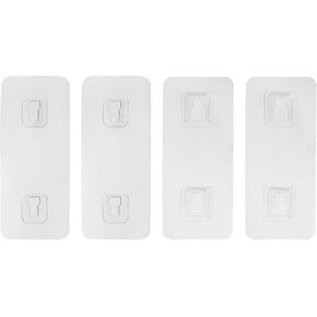 HARFINGTON 4pcs Adhesive Punch-Free Socket Holder, Power Strip Holder, Self-Adhesive Wall Mount Desk Socket Fixer for Remote Control, Router, Clear