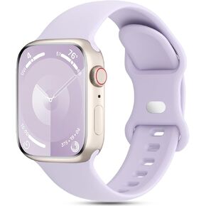 Sport Silicone Band Compatible with Apple Watch 38mm 40mm 41mm 42mm 44mm 45mm 46mm 49mm Women Men, Soft Waterproof Strap Replacement Wristband for iWatch Bands Series 10 9 8 7 SE 6 5 4 3 2 1 Ultra