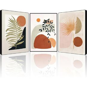 SIJIFACAI Boho Wall Art Set of 3 - Golden Sun Rises,Framed Minimalist Artwork for Living Room,Bedroom,Office Wall Decor - Mid Century Modern 16x24 inch Prints