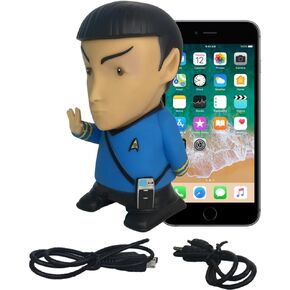 FAMETEK Star Trek: TOS - Mr. Spock 6" Talking Bluetooth Figure Speaker with Sound Effects, Microphone and Authentic Spock Quotes