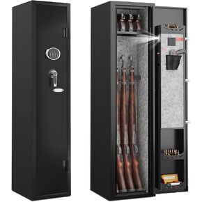 KAER Gun Safe، آمن للبندقية، خزائن أسلحة للبنادق المنزلية والمسدسات، خزانة أمان للأسلحة، خزانة أسلحة للبنادق والبنادق مع رف تخزين قابل للإزالة
