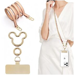 Mouse ears Crossbody Phone Lanyard Adjustable Shoulder Neck Strap [Works with All Phones] Hands-Free Cell Phone Strap - Neck Chain Holder for iPhone 16 Pro Max/15 Pro Max/14 Pro Max/13 Pro/S24 Ultra