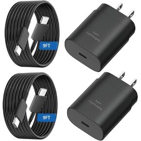 S24 S23 S22 Ultra Charger Samsung 25W Android Charger Fast Charging Super Fast Charger Type C Block&10Ft Long USB C Phone Charger Cable Cord for Samsung Galaxy S24 Ultra/S24Plus/S24/S23Ultra/S23/S22