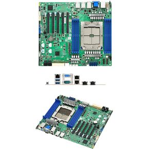 S8050GM4NE-2T Server Motherboard, 1 SP5 Socket for AMD EPYC 9004 CPU up to 400W TDP, 12"x10.5" Dimensions, 8 DDR5-4800 DIMM Slots, Up to 12 SATA Ports, 5 PCIe 5.0 x16 Slots