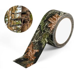 10m x 5cm Camo Silencing Tape, 1 Roll Self-Adhesive Tape Wrap Fabric Strip Stretch Bandages for Outdoor Hunting Treestand Camping Gear Accessories