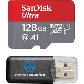 SanDisk 128GB Ultra Micro SDXC Memory Card Bundle Works with Samsung Galaxy A6, A6+, A8, A8 Star Phone UHS-I Class 10 (SDSQUAR-128G-GN6MN) Plus Everything But Stromboli (TM) Card Reader