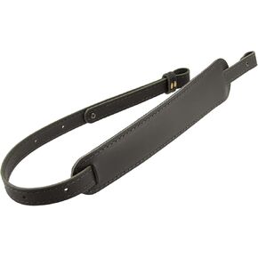 BF500 Buffalo Leather Padded Rifle Gun Sling, Crazy Horse/Brown Stitched, Black, Amish Handmade