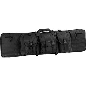 TLO Outdoors Double Rifle Gun Case - Soft Range Bag - Room for Two Rifles, Shotguns, and Storage for Pistols, Handguns, Firearm Accessories and Equipment with Shoulder Straps