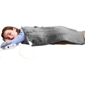 Ruqiji 17''x33'' XXXL King Size Heating Pad with 120 Minutes Auto Shut Off&6 Temperature Settings, Flannel Electric Heating Pad/Pain Relief for Back/Neck/Shoulders/Menstrual Pain/Leg Cramp (Dark Blue) in Saudi Arabia