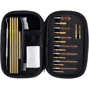 Handgun Rifle Cleaning Kit .22, .30, .243, .280, .40, .45, .357/9mm/.38 Multi-Caliber Bore Brushes Brass Jags Boosteady