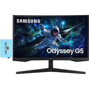 SAMSUNG 32" Odyssey G55C Curved Monitor (2560x1440) 165Hz 1ms(MPRT) QHD Display, VESA Mount (75x75mm) 2024 Latest Model - LS32CG552ENXZA with Dockztorm Dock