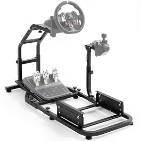 Marada Standing Racing Simulator Cockpit Racing Wheel Stand مناسب لـ Logitech Thrustmaster Fanatec G25 G27 G29 G920 G923 T300 T500 T300RS حامل عجلة القيادة قابل للتعديل، بدون دواسة عجلة ومحول