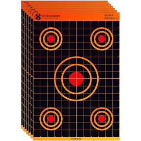 ورق أهداف الرماية من KNINE OUTDOORS، مقاس 12 × 18 بوصة، بكميات كبيرة للصيد والمسدسات والمسدسات والبنادق وتصميم المحور، 25 عبوة
