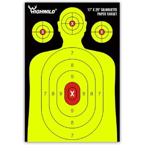Highwild Shooting Range Silhouette Paper Target - 17X25 Inches