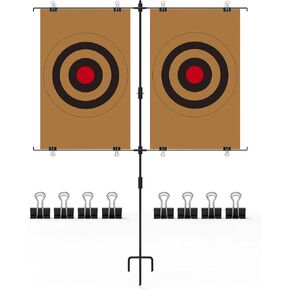 KNINE OUTDOORS Adjustable Shooting Target Stands, Paper Target Stand with 8 Metal Clips for Shooting Range, Adjustable Range from 3.2 to 26.0 Inches