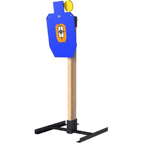 ATFLBOX AR500 3/8 inch Thick Steel Target Stand System, 12'' x 20" Hostage Reactive Shooting Target with 2x4 Target Stand Kit (Blue)