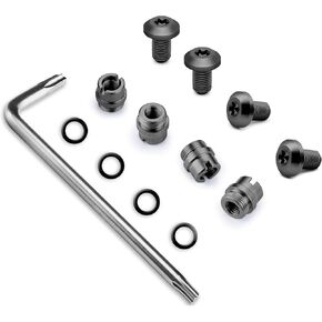 Guuun 1911 Grip Screws Bushings, T10 Torx Key, 4 O Rings, Stainless Steel Silver