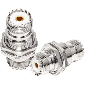 Anina UHF Female to Female Jack Bulkhead Coax Connector SO-239 PL-259 RF Coaxial Cable Adapter 2-Pack