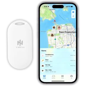 HH-Tech Smart Tag for Apple iOS Devices, Key Tracker, Item Finder, Luggage Tag, Mini Tracker, Easily Track Your Wallet, Bag, Suitcase, and More with The Apple iPhone Find My App