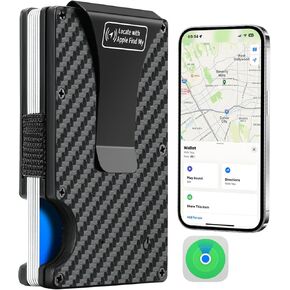 Anti-Lost Trackable Bluetooth Smart Wallet with Tracker, Work for Apple FindMy, Slim Minimalist Wallet for Men, Credit Card Holder with Box Gift
