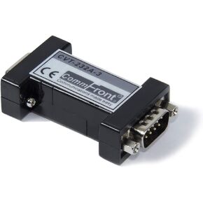 COMMFRONT Industrial RS232 Optical Isolator, 3-Wire, 5000V Isolation, Port-Powered, 600W Surge Protection and 15kV Static Protection
