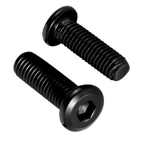M8 x 50mm Countersunk Socket Cap Allen Bolts, Flat Round Head Socket Cap Screws, Furniture Screws, Carbon Steel, Full Thread, Black Oxide Finish, 15 PCS