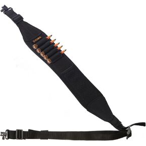 Rifle Sling with Shell Holders, Gun Sling with Swivels and Ammo Holder, Adjustable Rifle Sling with Storage Pocket and Thumb Loop, Rifle Accessories for Hunting and Shooting