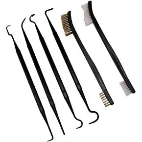 Lyman 6 Piece Pick & Brush Gun Cleaning Kit Brass/Nylon, Black, One Size, 04038