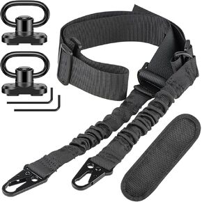 CVLIFE Two Point Sling with Removable Shoulder Pad Rifle Sling Adjustable Length Traditional Gun Sling with 2 Pack Swivels