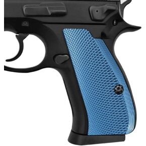 Cool Hand Aluminum Grips for CZ 75/85 Compact, CZ P-01, P100, C100，T100, PCR, CZ 75 D, Canik 55, Black Screws Included, Mild Aggressive Texture, 1/4" Thin
