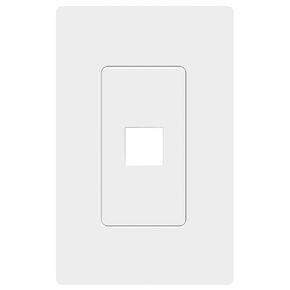 TOPGREENER 1 Port RJ45 Keystone Screwless Wall Plate, Cat5 Cat6 Jack Module Compatible, Size 1-Gang 4.69" x 2.93", Port .60" x 50", Polycarbonate Thermoplastic, SI8871-5PCS, Glossy, White (5 Pack)