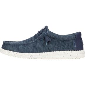 Hey Dude Wally Stretch Sox Navy Size 7, Men’s Shoes, Men's Slip-on Loafers, Comfortable & Light-Weight