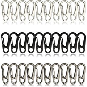 ELANE 30 Pcs Small Keychain Clip for Keys Carabiner Clip for Keys,Mini Carabiner Clips (Black+Silver+Gold)