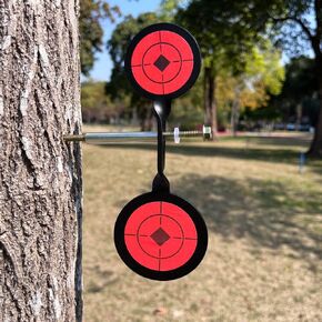 Thickened 3mm Indoor and Outdoor Slingshot Shooting Practice Double-Headed Round Target 360-degree Rotating Steel Shooting Target
