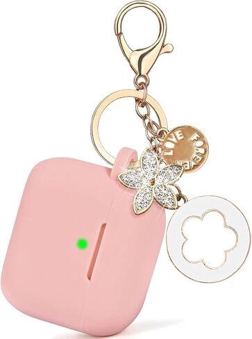Case for Airpods 4 Generation Case Cover, Soft Silicone iPods 4 Earbuds Case with Girl Bling Keychain for Airpod iPods 4th Generation (Pink) in Saudi Arabia